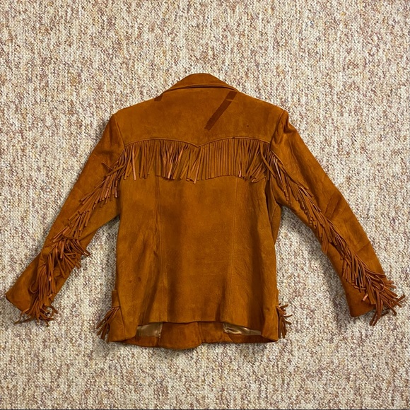 Vintage 70s suede leather fringed jacket - Picture 7 of 12